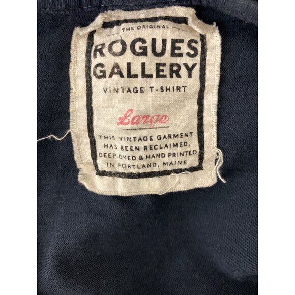 Rogues Gallery Vintage Shark Graphic T-Shirt Size L Black Cotton Crew Neck - Picture 8 of 9